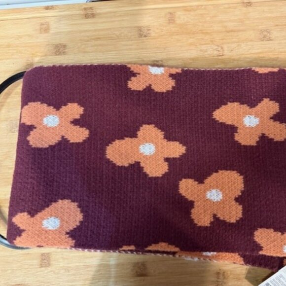 Retro Boho Colorblock Floral Knit Scarf - Picture 9 of 16